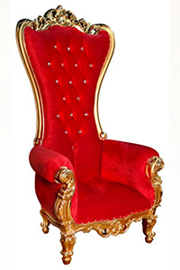Gold/Red Velvet Throne Chair