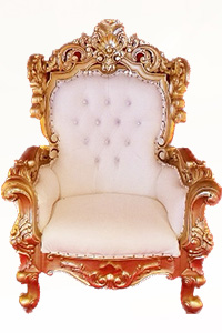 White and Gold Midback Throne