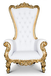 Gold/White Throne Chair