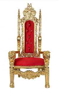 Gold/Red Velvet King Throne